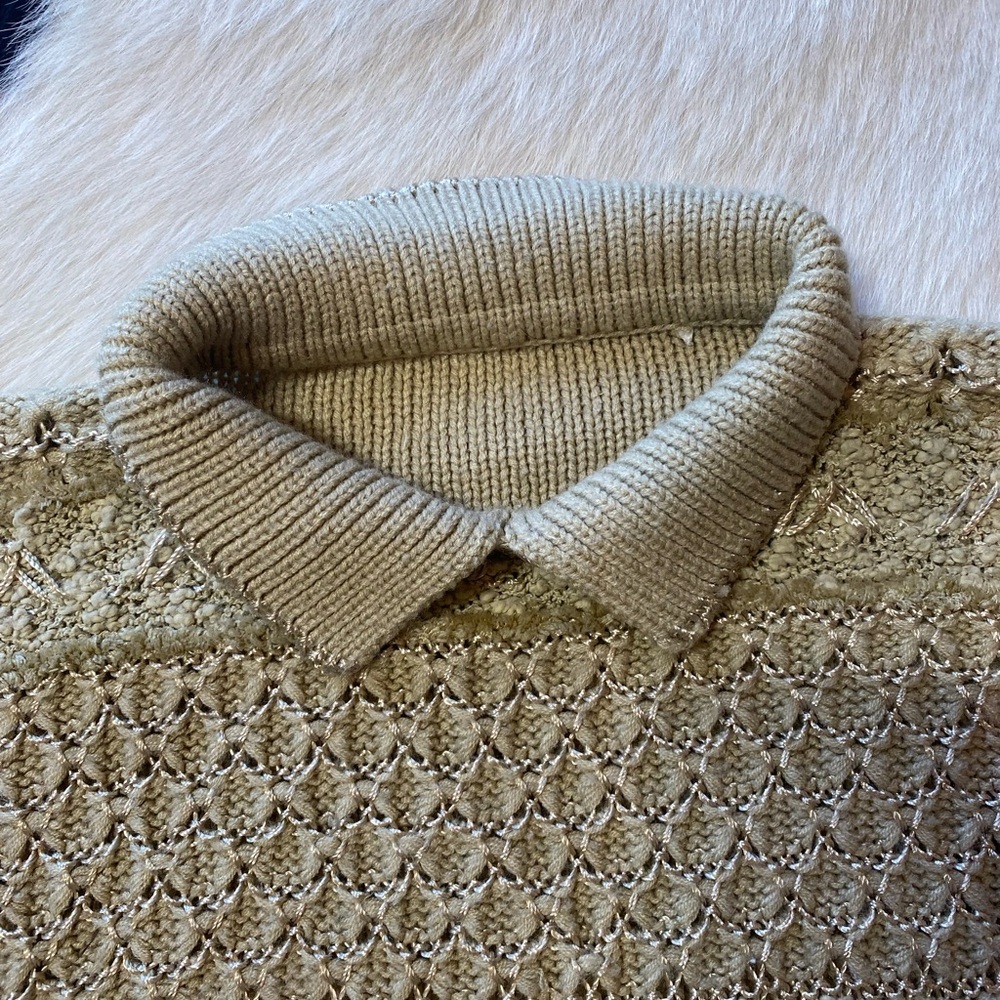 Vintage preppy electric grandpa knit collard pullover sweater - Picture 8 of 9